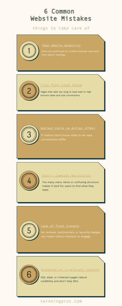 6 Common 
Website Mistakes