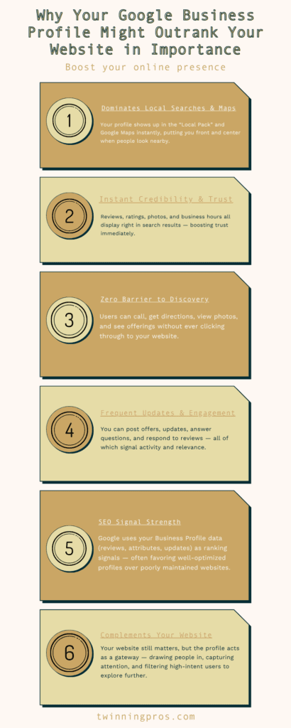Why Your Google Business Profile Might Outrank Your Website in Importance