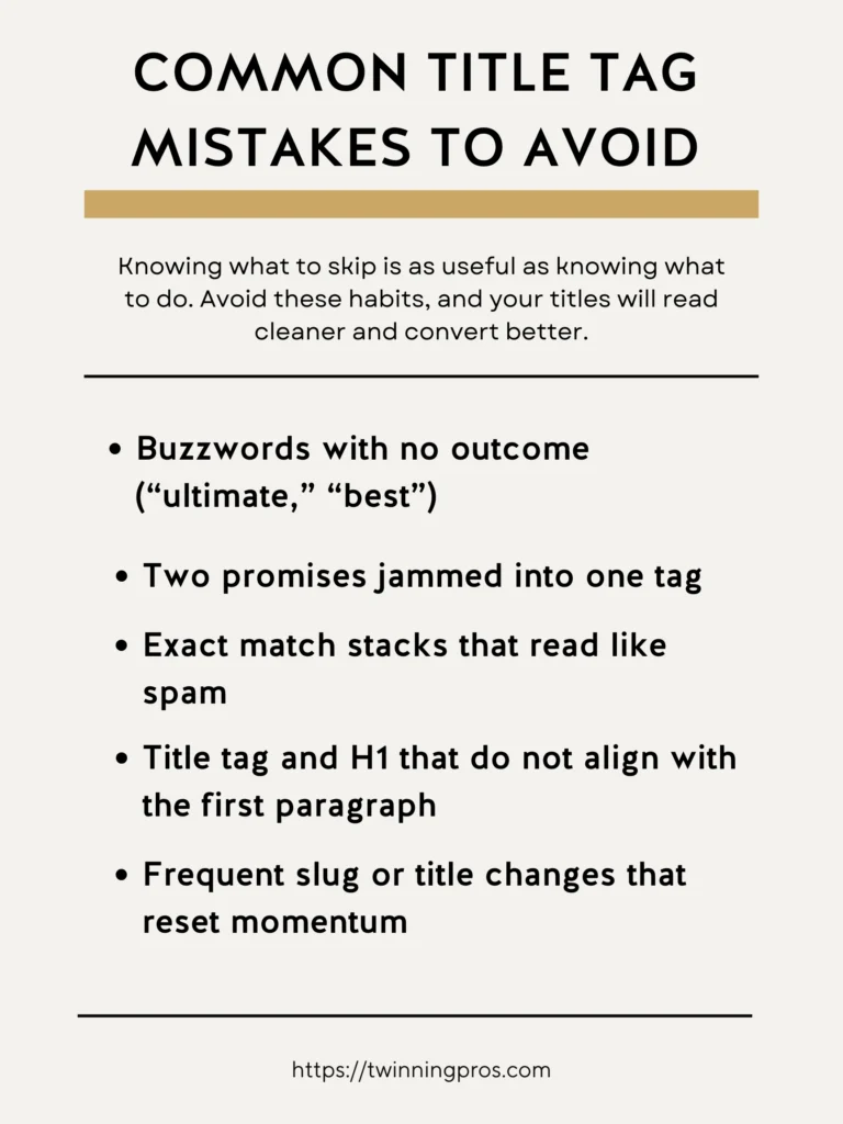 Common Title Tag Mistakes to avoid