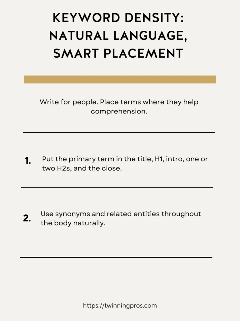 Keyword Density & On-page SEO: Using Natural Language With Smart Placement On Your Website