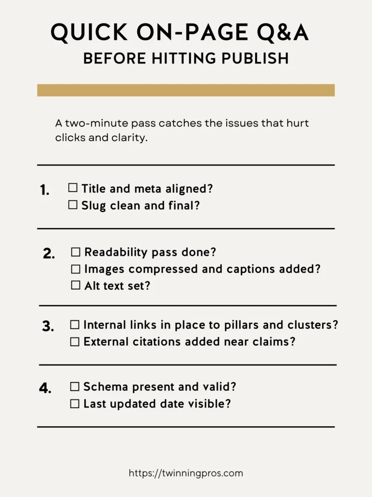 Quick On-Page SEO Q&A Before Hitting Publish