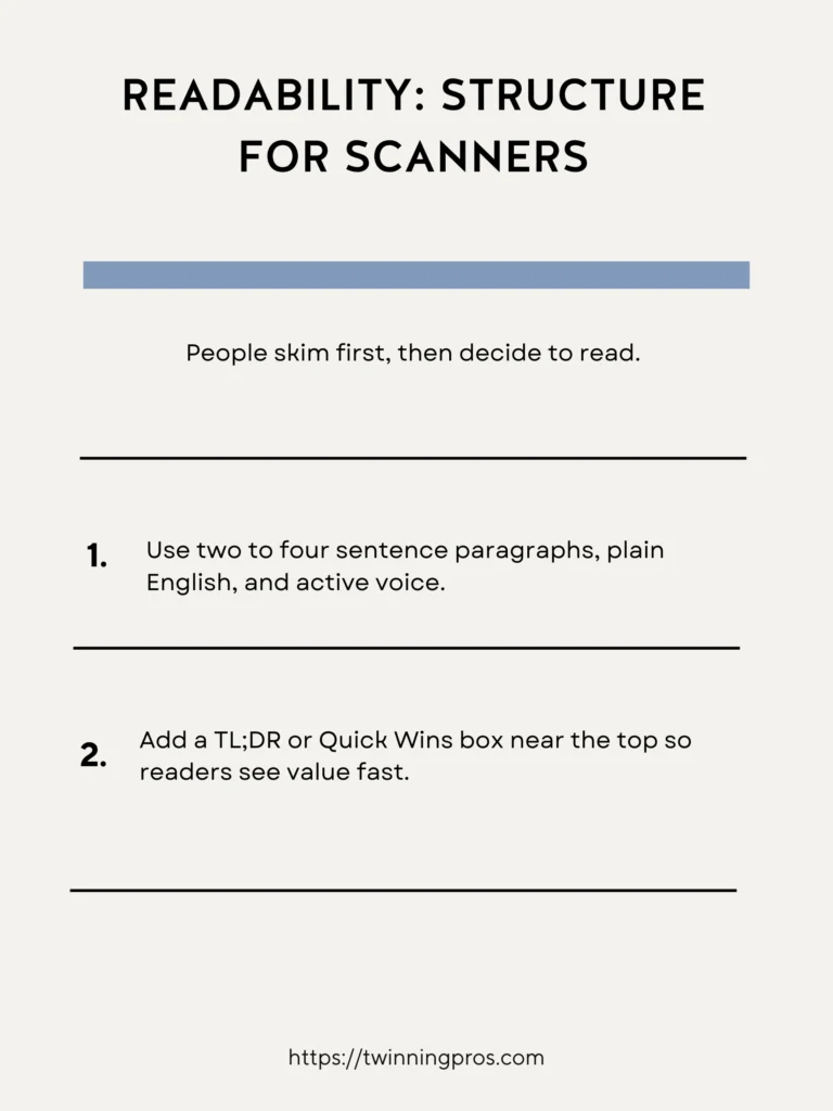 Readability & On-page SEO: Structure for Scanners