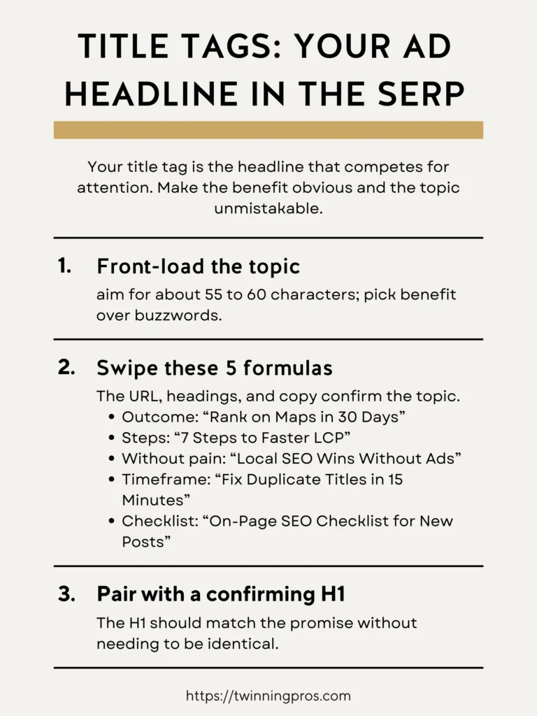 Title Tags & On-page SEO: Your Ad Headline in the SERP