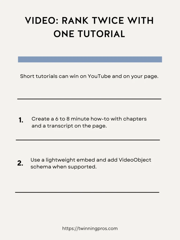 Video & On-page SEO: Rank Twice With One Video Tutorial
