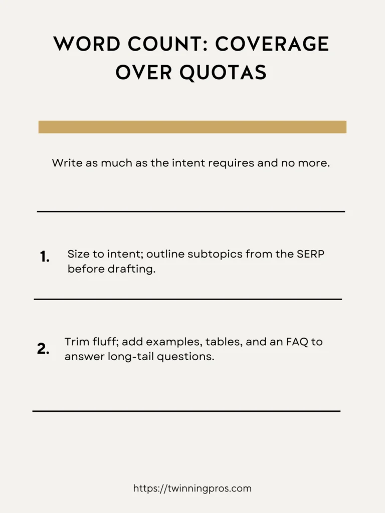 Word Count & On-page SEO: Coverage Over Quotas