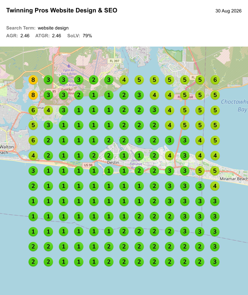 Local Search results for website designer in destin